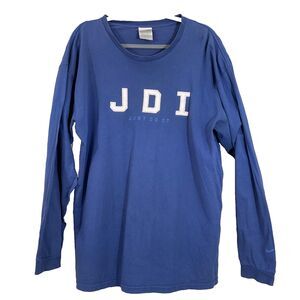 Vintage Nike JDI embroidered tee shirt Men’s Size XL Blue spell out center LS *